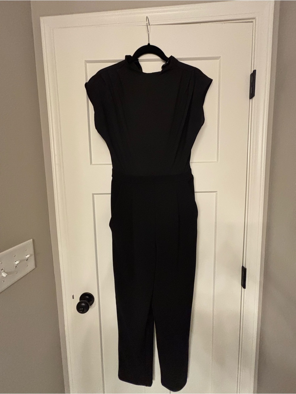 Express Black Cap-Sleeve Jumpsuit